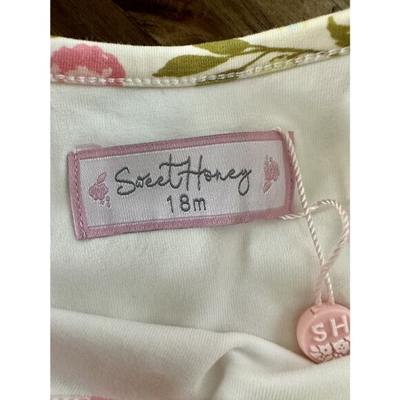 NWT SweetHoney Belle Bubble Freshest Blooms Floral Knit Sleeveless Cream Pink - Picture 4 of 7